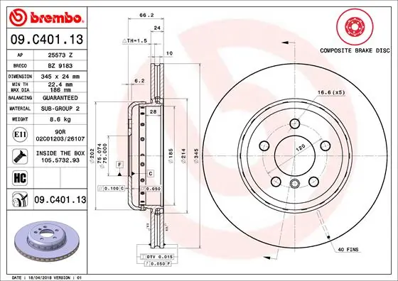 BRECO féktárcsa - BZ 9183 - TothCarparts