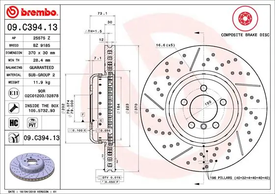 BRECO féktárcsa - BZ 9185 - TothCarparts