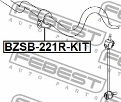 FEBEST javítókészlet, stabilizátorcsapágy - BZSB-221R-KIT - TothCarparts