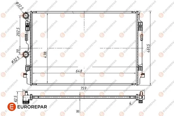 EUROREPAR hűtő, motorhűtés - 1690993080 - TothCarparts