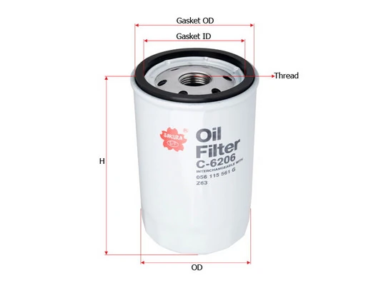 SAKURA Automotive olajszűrő - C-6206 - TothCarparts