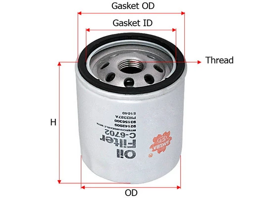 SAKURA Automotive olajszűrő - C-6702 - TothCarparts