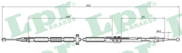 LPR huzal, rögzítőfék - C0052B - TothCarparts