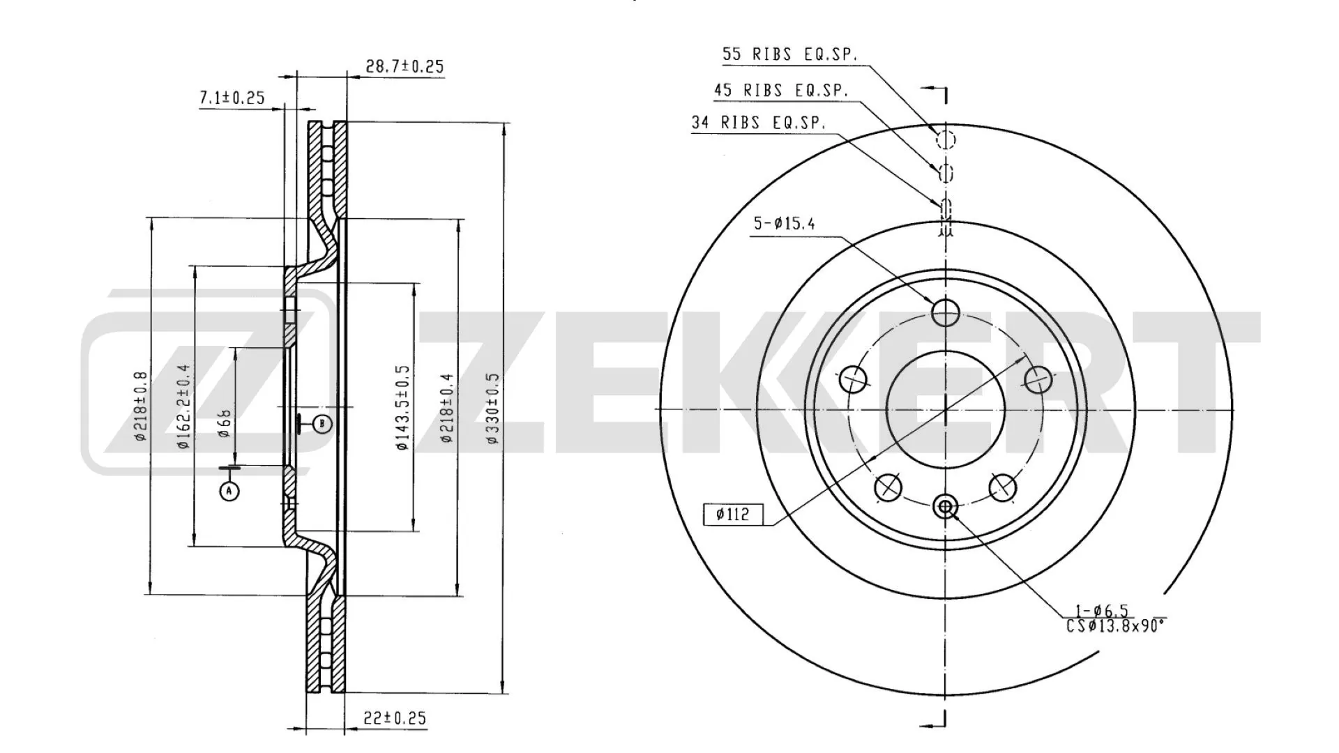 ZEKKERT féktárcsa - BS-6219B - TothCarparts