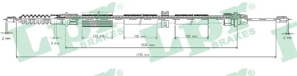 LPR huzal, rögzítőfék - C0262B - TothCarparts