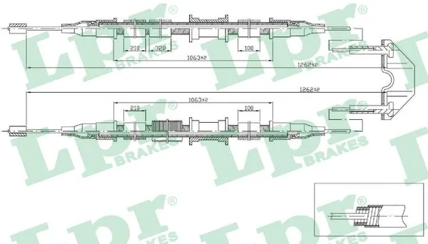LPR huzal, rögzítőfék - C0536B - TothCarparts