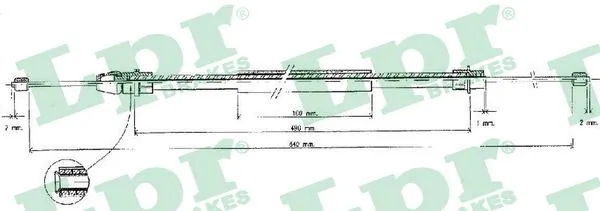 LPR huzal, rögzítőfék - C0630B - TothCarparts