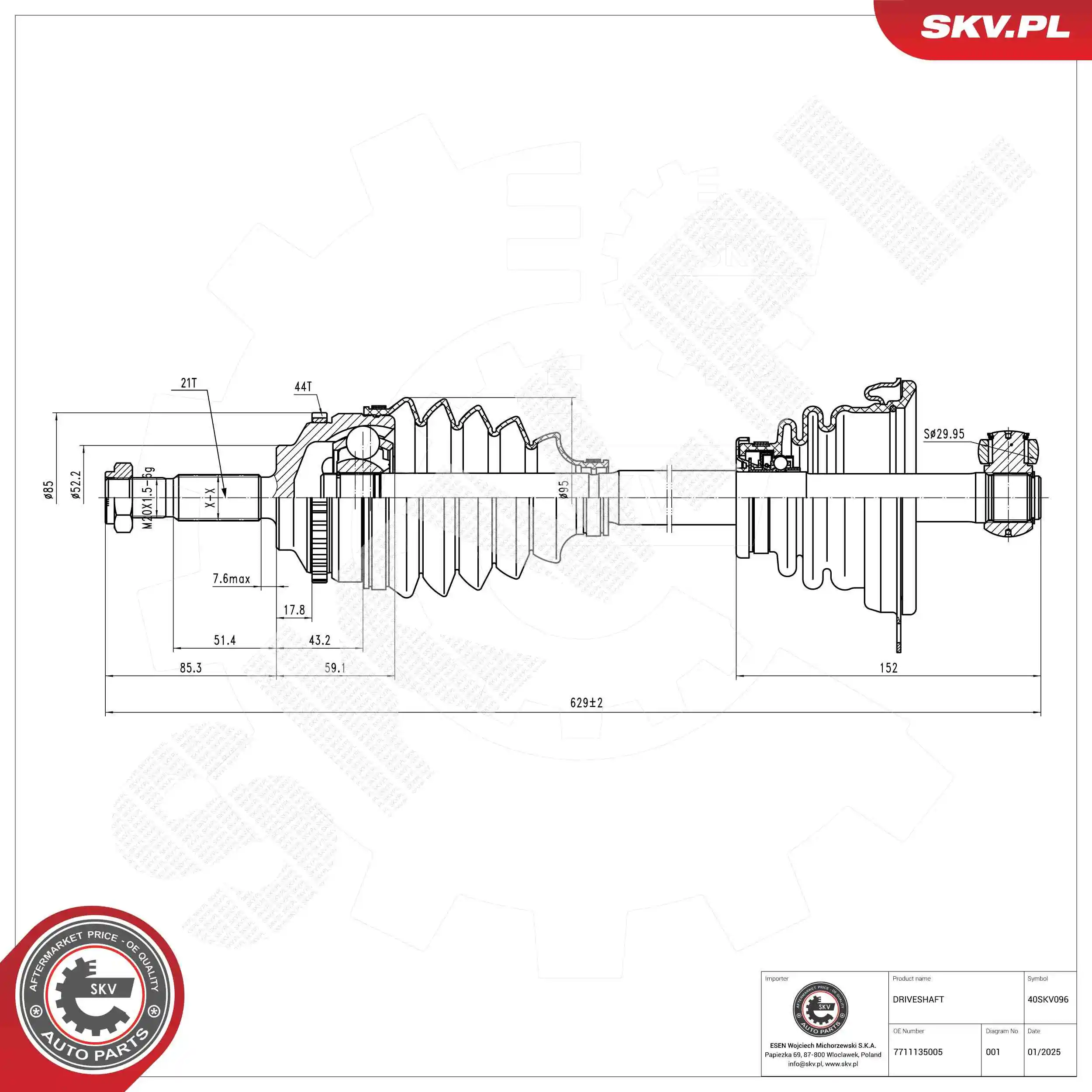 ESEN SKV hajtótengely - 40SKV096 - TothCarparts