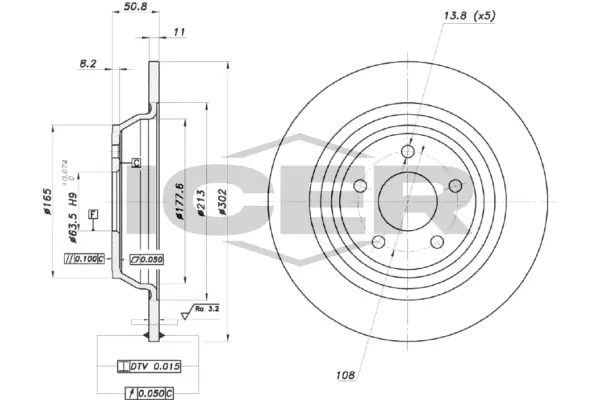 ICER féktárcsa - 78BD0074-2 - TothCarparts