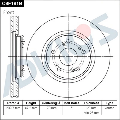 ADVICS féktárcsa - C6F181B - TothCarparts