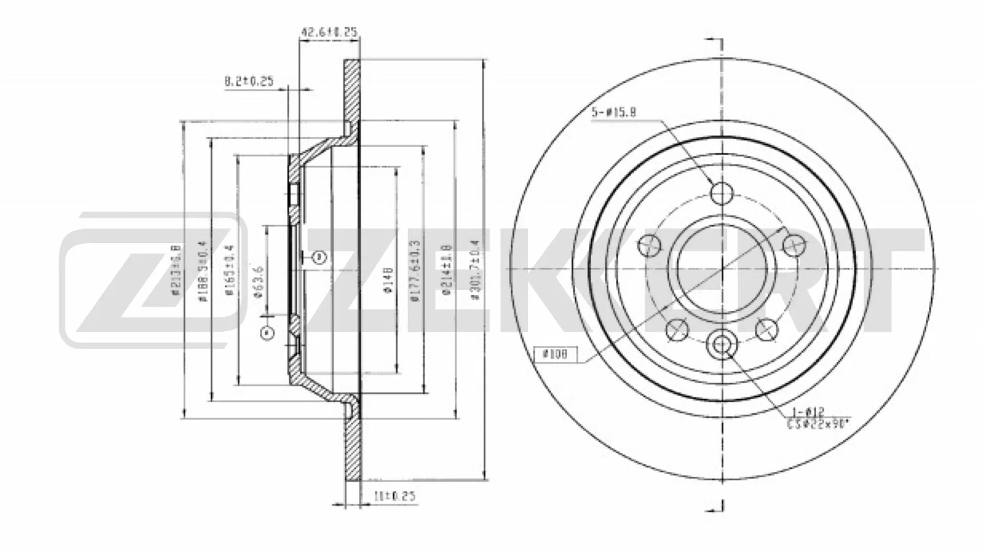 ZEKKERT féktárcsa - BS-5212B - TothCarparts