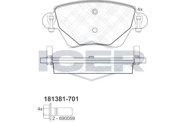 ANDEL fékbetétkészlet, tárcsafék - 181381-701 - TothCarparts
