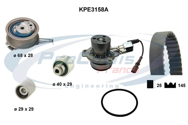 PROCODIS FRANCE Vízpumpa + fogasszíj készlet - KPE3158A - TothCarparts