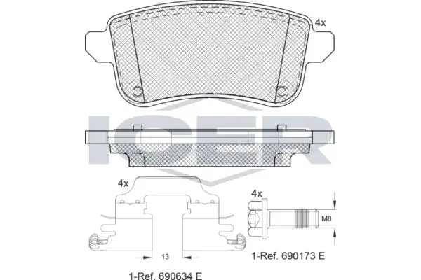ANDEL fékbetétkészlet, tárcsafék - 181904-203 - TothCarparts
