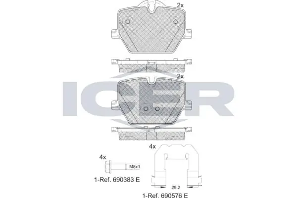 ANDEL fékbetétkészlet, tárcsafék - 182386 - TothCarparts