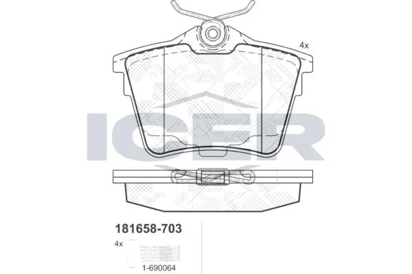 ANDEL fékbetétkészlet, tárcsafék - 181658-703 - TothCarparts
