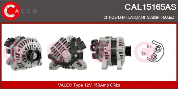 CASCO generátor - CAL15165AS - TothCarparts