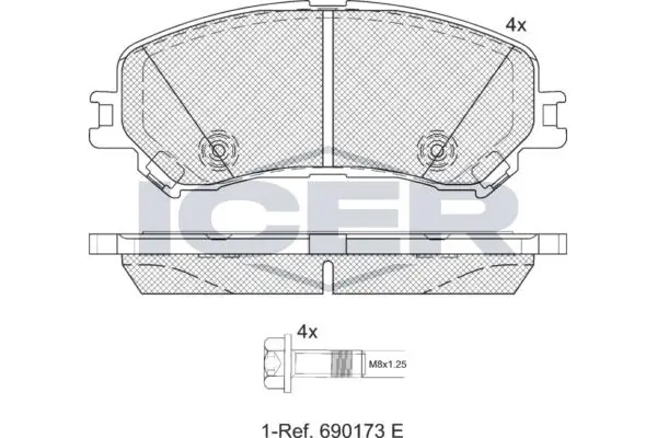 ANDEL fékbetétkészlet, tárcsafék - 182259 - TothCarparts