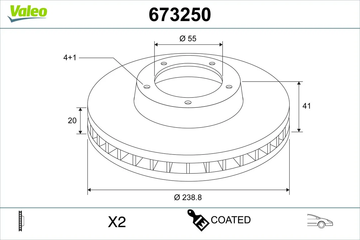 VALEO féktárcsa - 673250 - TothCarparts