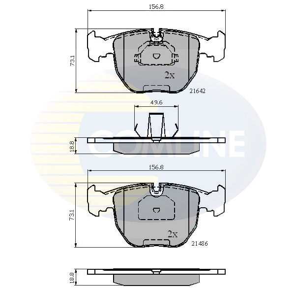 COMLINE fékbetétkészlet, tárcsafék - CBP01096 - TothCarparts