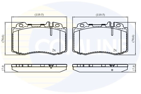 COMLINE fékbetétkészlet, tárcsafék - CBP01117 - TothCarparts
