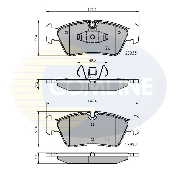 COMLINE fékbetétkészlet, tárcsafék - CBP01590 - TothCarparts
