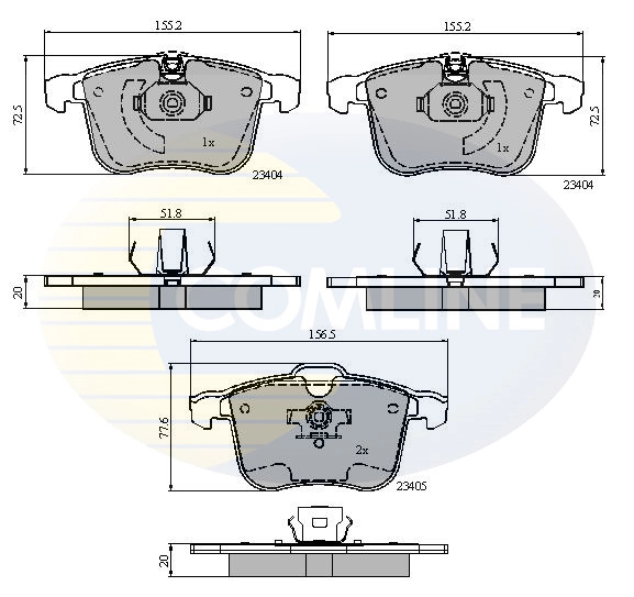 COMLINE fékbetétkészlet, tárcsafék - CBP01593 - TothCarparts