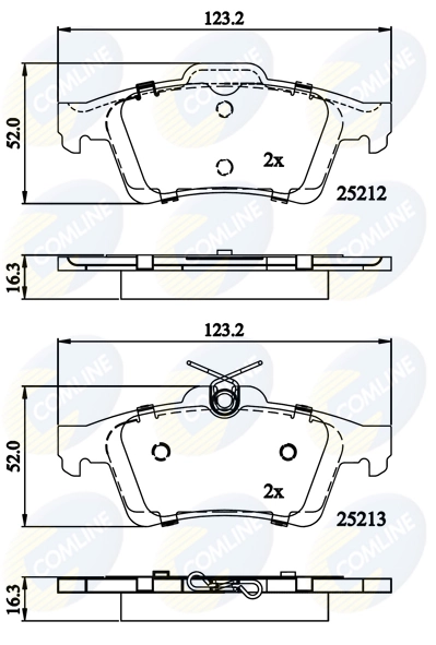 COMLINE fékbetétkészlet, tárcsafék - CBP01629 - TothCarparts