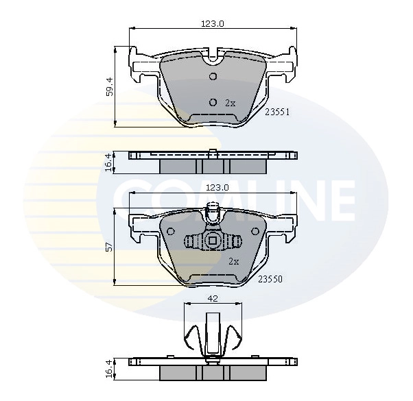 COMLINE fékbetétkészlet, tárcsafék - CBP01671 - TothCarparts
