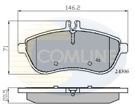 COMLINE fékbetétkészlet, tárcsafék - CBP01786 - TothCarparts