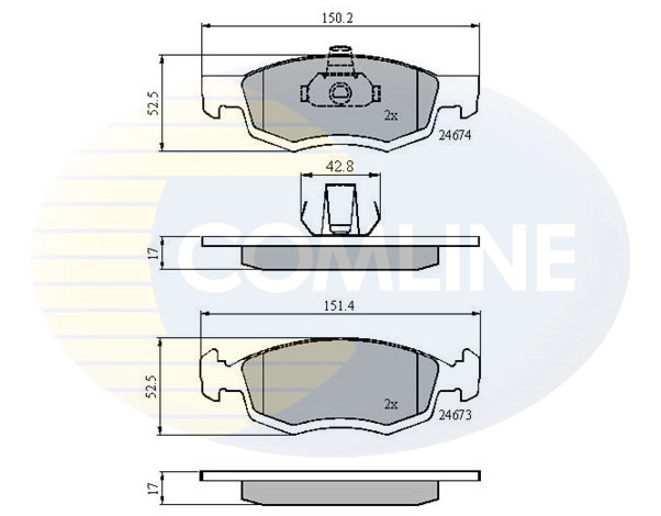 COMLINE fékbetétkészlet, tárcsafék - CBP01791 - TothCarparts