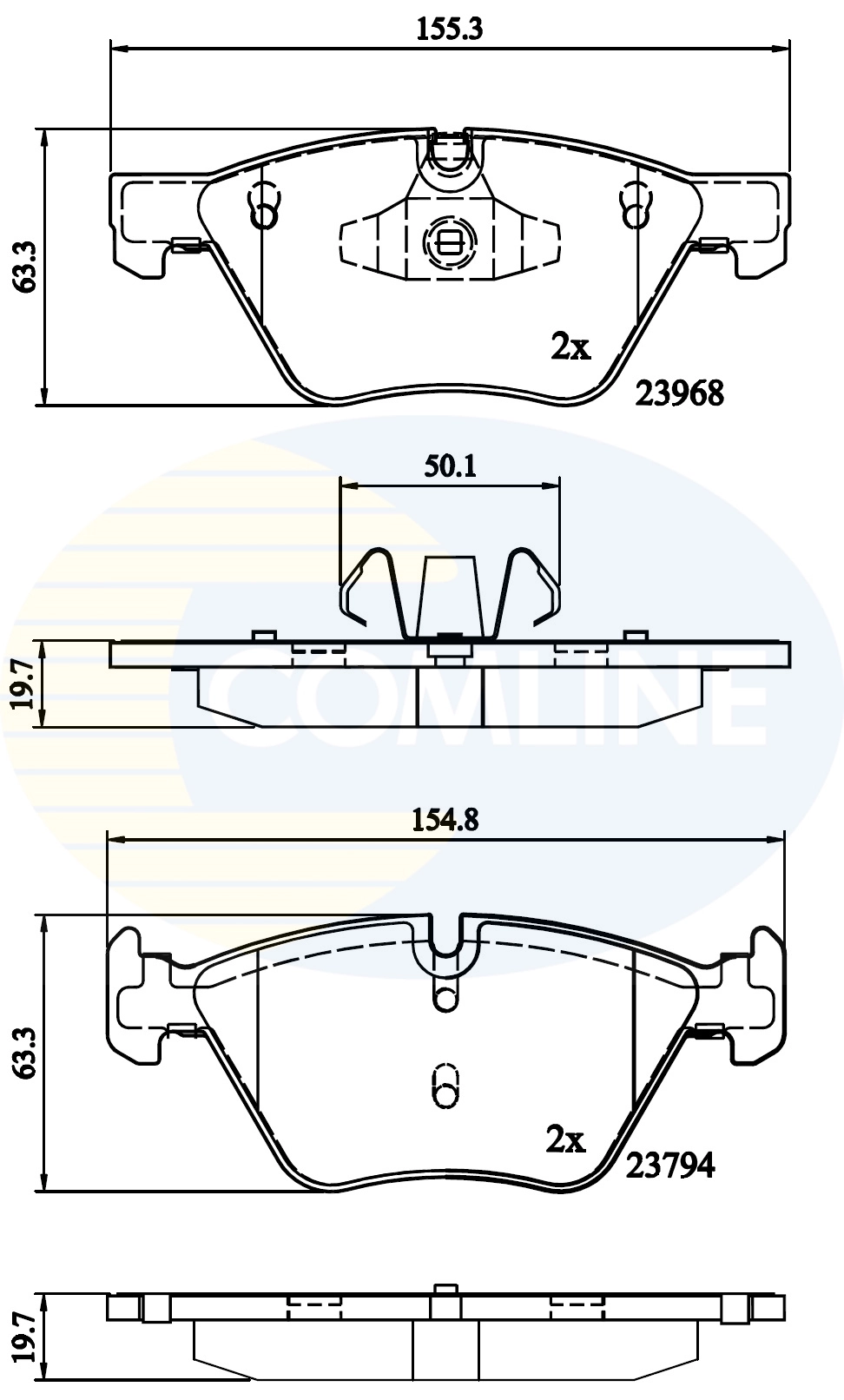 COMLINE fékbetétkészlet, tárcsafék - CBP02011 - TothCarparts