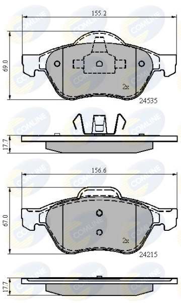 COMLINE fékbetétkészlet, tárcsafék - CBP02017 - TothCarparts