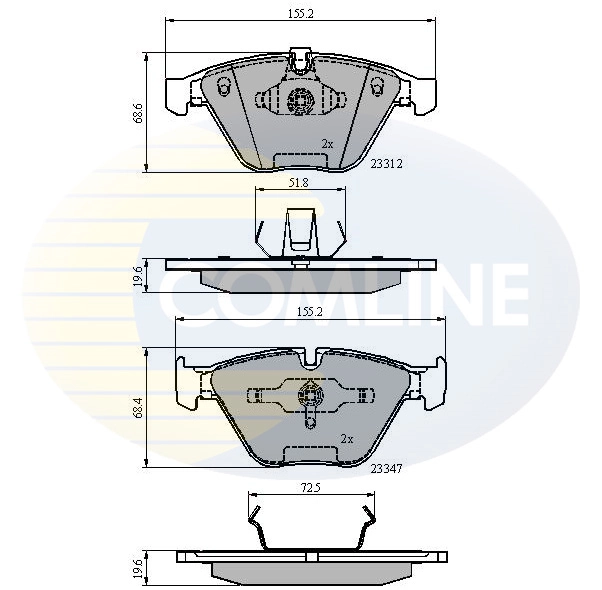 COMLINE fékbetétkészlet, tárcsafék - CBP02033 - TothCarparts