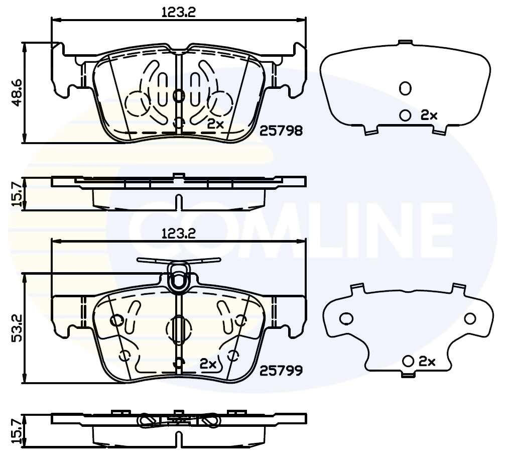 COMLINE fékbetétkészlet, tárcsafék - CBP02243 - TothCarparts