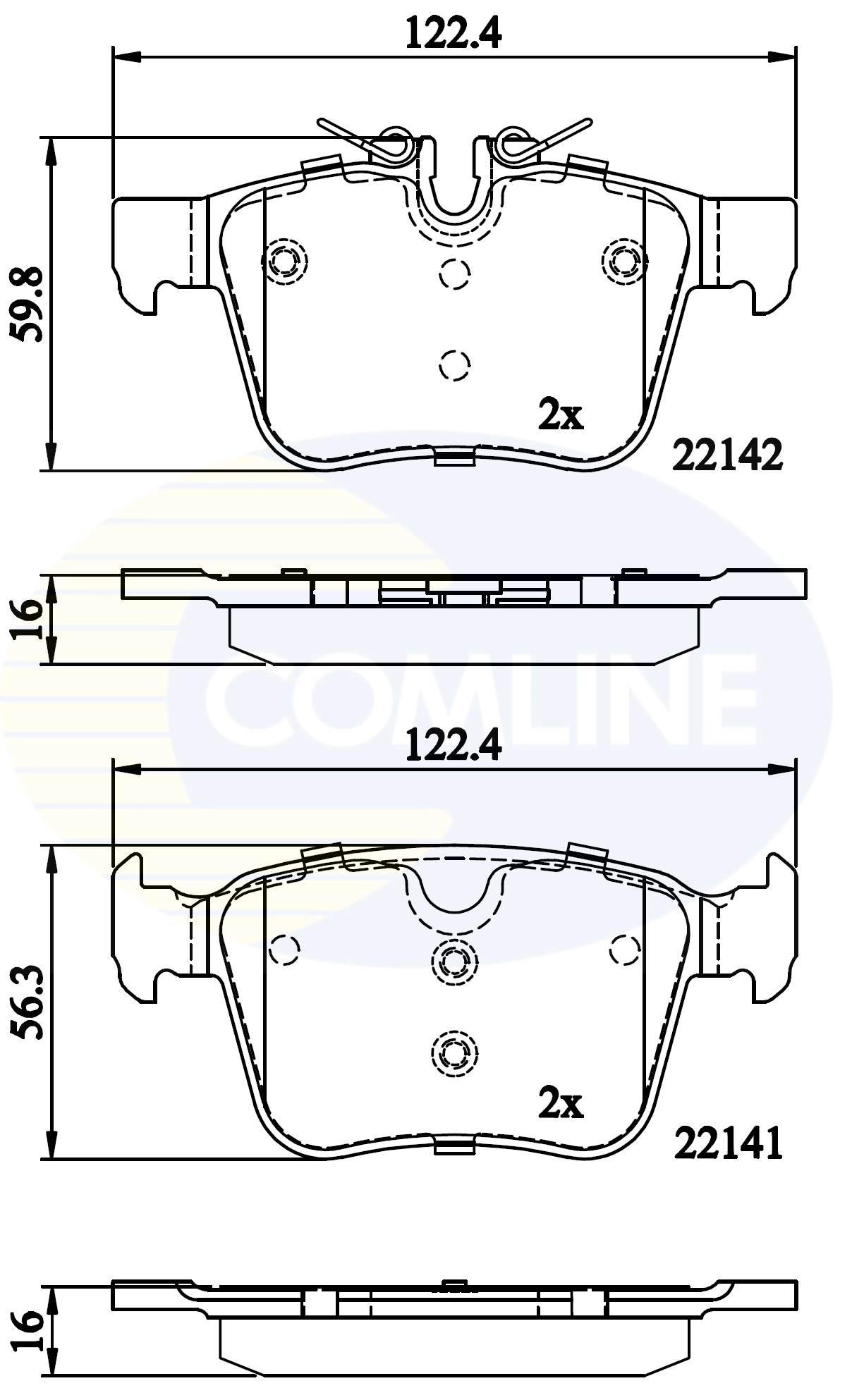 COMLINE fékbetétkészlet, tárcsafék - CBP02255 - TothCarparts