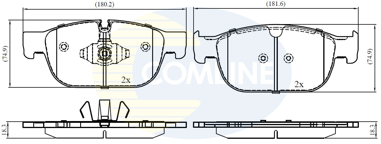 COMLINE fékbetétkészlet, tárcsafék - CBP02399 - TothCarparts