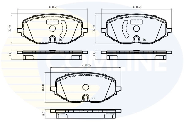 COMLINE fékbetétkészlet, tárcsafék - CBP02854 - TothCarparts