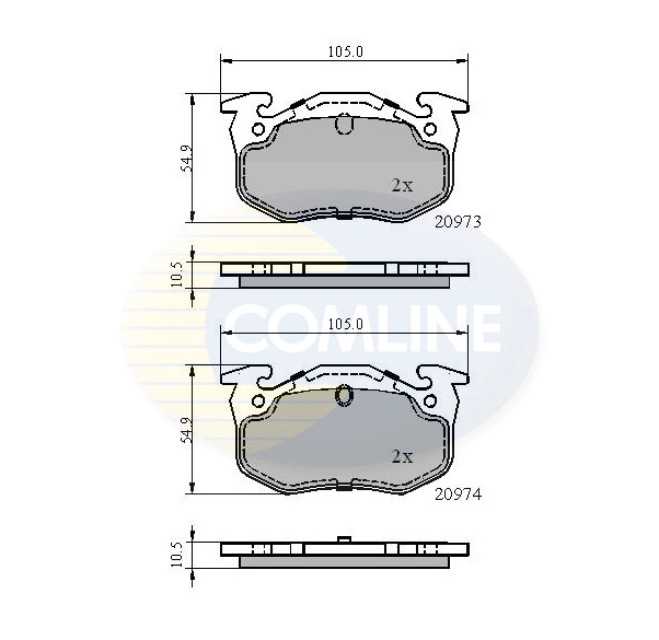 COMLINE fékbetétkészlet, tárcsafék - CBP0522 - TothCarparts