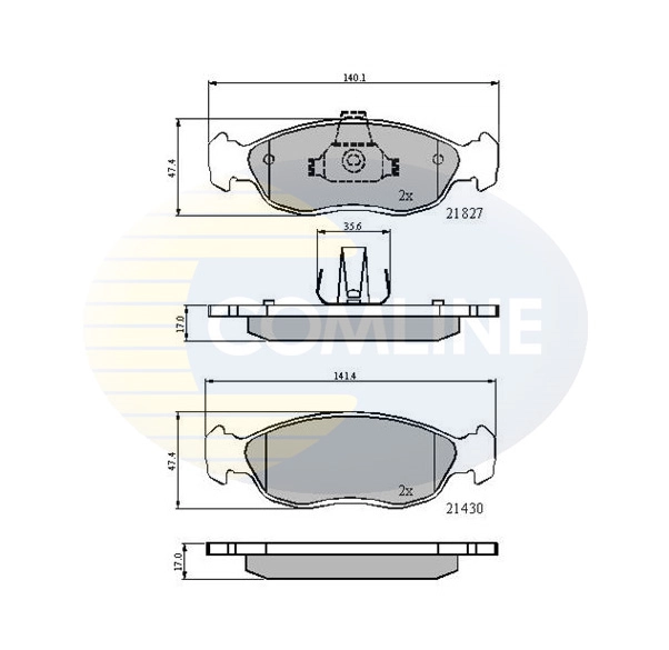 COMLINE fékbetétkészlet, tárcsafék - CBP0570 - TothCarparts