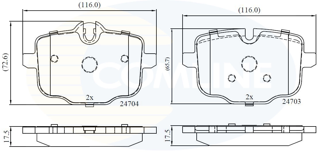COMLINE fékbetétkészlet, tárcsafék - CBP06072 - TothCarparts