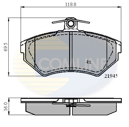 COMLINE fékbetétkészlet, tárcsafék - CBP0989 - TothCarparts