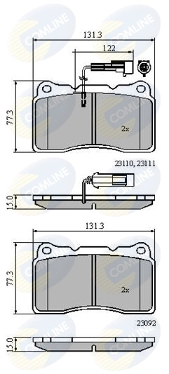 COMLINE fékbetétkészlet, tárcsafék - CBP11022 - TothCarparts