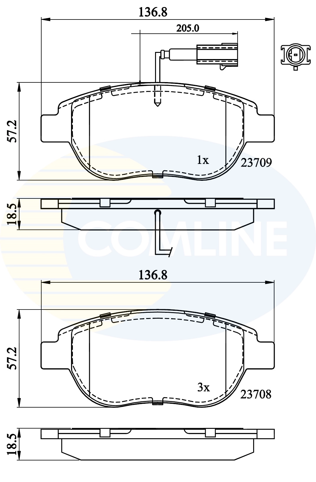 COMLINE fékbetétkészlet, tárcsafék - CBP11038 - TothCarparts