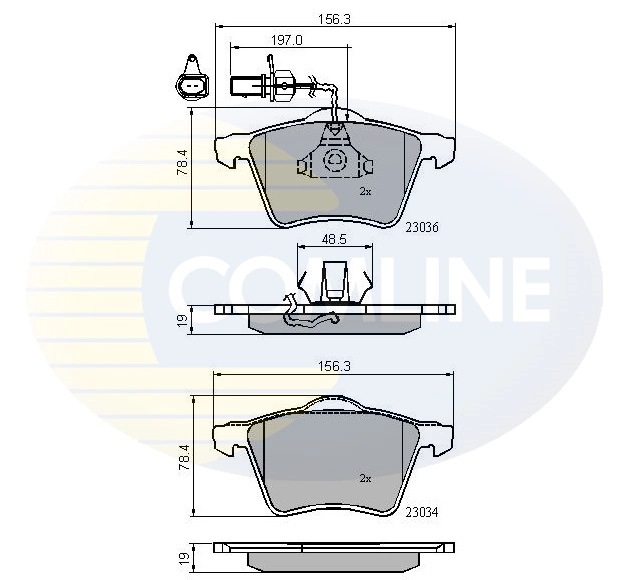 COMLINE fékbetétkészlet, tárcsafék - CBP11168 - TothCarparts