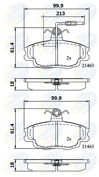 COMLINE fékbetétkészlet, tárcsafék - CBP1133 - TothCarparts