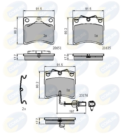COMLINE fékbetétkészlet, tárcsafék - CBP11636 - TothCarparts