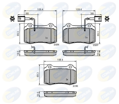 COMLINE fékbetétkészlet, tárcsafék - CBP11758 - TothCarparts