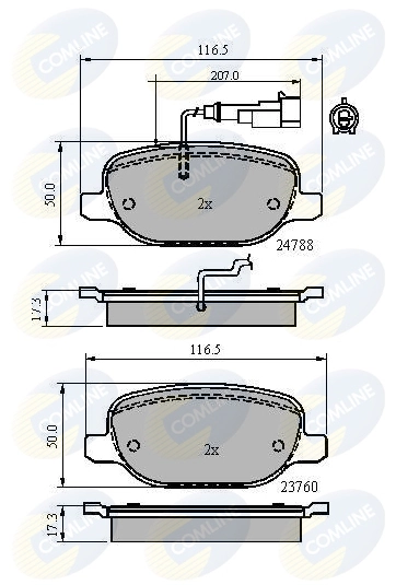 COMLINE fékbetétkészlet, tárcsafék - CBP11769 - TothCarparts