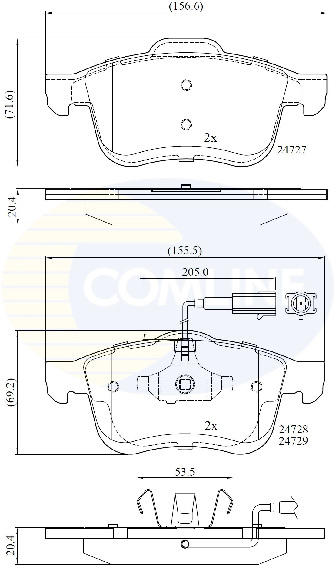 COMLINE fékbetétkészlet, tárcsafék - CBP12032 - TothCarparts